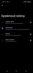 Spořič energie má několik úrovní