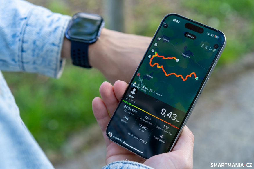 Detailní data o aktivitě v aplikaci Zepp Detailní data o aktivitě v aplikaci Zepp